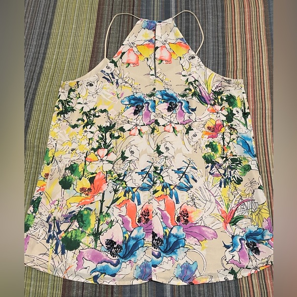 EXPRESS Reversible Floral Blouse Tank Top - Picture 2 of 7
